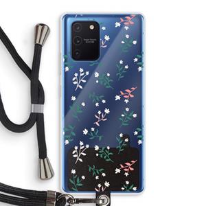 CaseCompany Small white flowers: Samsung Galaxy Note 10 Lite Transparant Hoesje met koord