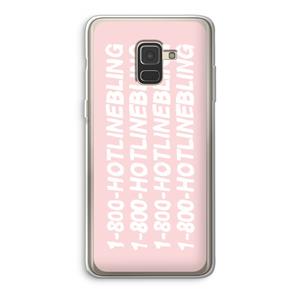 CaseCompany Hotline bling pink: Samsung Galaxy A8 (2018) Transparant Hoesje