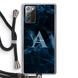 CaseCompany Midnight Marble: Samsung Galaxy Note 20 / Note 20 5G Transparant Hoesje met koord