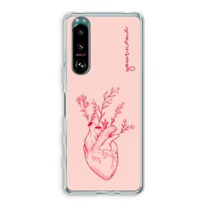 CaseCompany Blooming Heart: Sony Xperia 5 III Transparant Hoesje