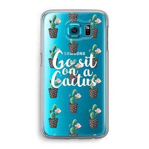 CaseCompany Cactus quote: Samsung Galaxy S6 Transparant Hoesje