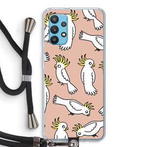 CaseCompany Papegaai: Samsung Galaxy A32 4G Transparant Hoesje met koord