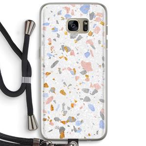 CaseCompany Terrazzo N°8: Samsung Galaxy S7 Edge Transparant Hoesje met koord