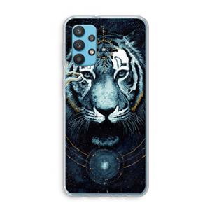 CaseCompany Darkness Tiger: Samsung Galaxy A32 4G Transparant Hoesje