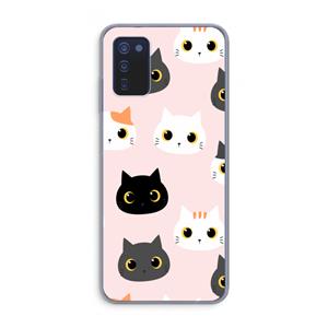 CaseCompany Katten: Samsung Galaxy A03s Transparant Hoesje