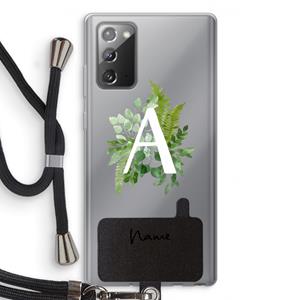 CaseCompany Green Brush: Samsung Galaxy Note 20 / Note 20 5G Transparant Hoesje met koord