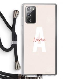 CaseCompany Strawberry Milkshake: Samsung Galaxy Note 20 / Note 20 5G Transparant Hoesje met koord
