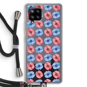 CaseCompany Klaproosjes: Samsung Galaxy A42 5G Transparant Hoesje met koord