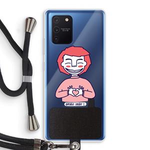 CaseCompany Hartje: Samsung Galaxy Note 10 Lite Transparant Hoesje met koord