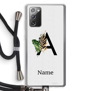 CaseCompany Charcoal Flora: Samsung Galaxy Note 20 / Note 20 5G Transparant Hoesje met koord
