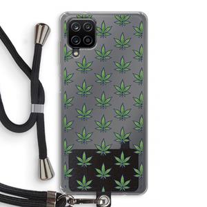 CaseCompany Weed: Samsung Galaxy A12 Transparant Hoesje met koord