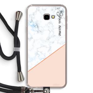 CaseCompany Marmer in stijl: Samsung Galaxy J4 Plus Transparant Hoesje met koord