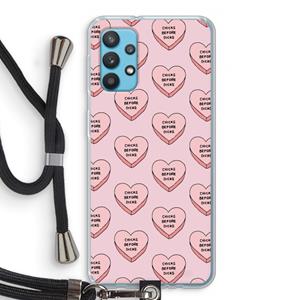 CaseCompany Chicks before dicks: Samsung Galaxy A32 4G Transparant Hoesje met koord