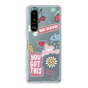 CaseCompany Positivity: Sony Xperia 5 III Transparant Hoesje