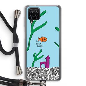 CaseCompany Aquarium: Samsung Galaxy A12 Transparant Hoesje met koord