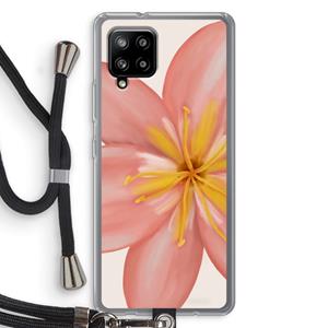 CaseCompany Pink Ellila Flower: Samsung Galaxy A42 5G Transparant Hoesje met koord