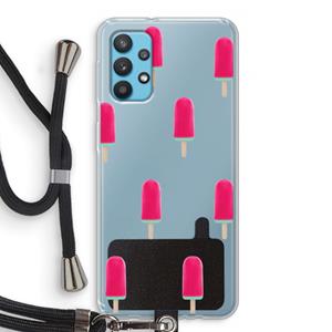 CaseCompany Waterijsje: Samsung Galaxy A32 4G Transparant Hoesje met koord