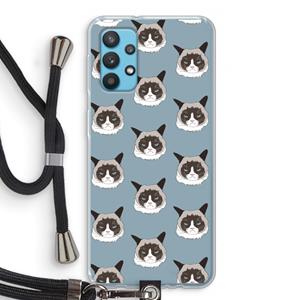 CaseCompany It's a Purrr Case: Samsung Galaxy A32 4G Transparant Hoesje met koord