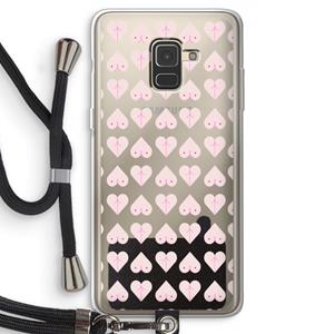 CaseCompany Ass 'n Titties: Samsung Galaxy A8 (2018) Transparant Hoesje met koord