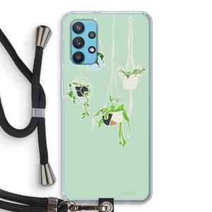 CaseCompany Hang In There: Samsung Galaxy A32 4G Transparant Hoesje met koord
