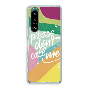 CaseCompany Don't call: Sony Xperia 5 III Transparant Hoesje