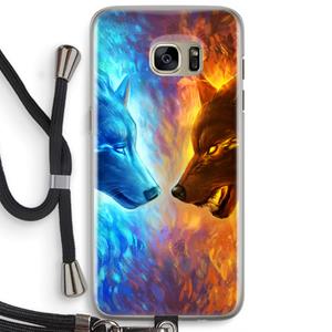 CaseCompany Fire & Ice: Samsung Galaxy S7 Edge Transparant Hoesje met koord