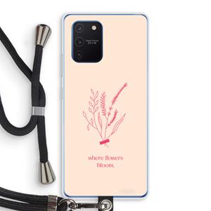 CaseCompany Where flowers bloom: Samsung Galaxy Note 10 Lite Transparant Hoesje met koord