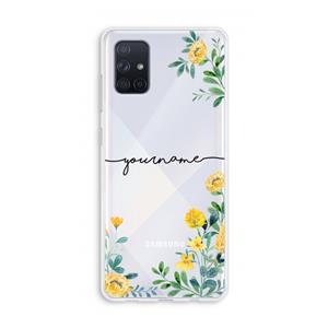 CaseCompany Gele bloemen: Galaxy A71 Transparant Hoesje