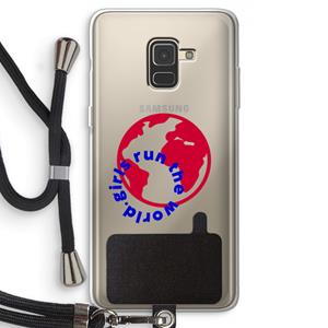 CaseCompany Run The World: Samsung Galaxy A8 (2018) Transparant Hoesje met koord