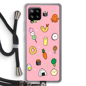 CaseCompany Happy bento friends: Samsung Galaxy A42 5G Transparant Hoesje met koord