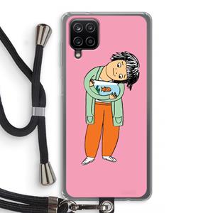 CaseCompany Visknuffel: Samsung Galaxy A12 Transparant Hoesje met koord