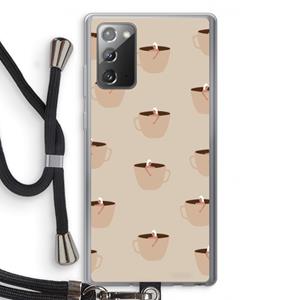 CaseCompany Morning coffee: Samsung Galaxy Note 20 / Note 20 5G Transparant Hoesje met koord