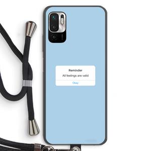 CaseCompany Reminder: Xiaomi Redmi Note 10 5G Transparant Hoesje met koord