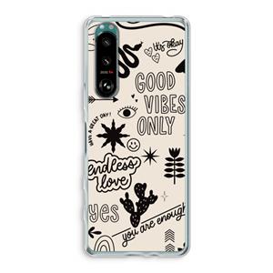 CaseCompany Good vibes: Sony Xperia 5 III Transparant Hoesje