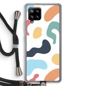 CaseCompany Memphis Shapes Blue: Samsung Galaxy A42 5G Transparant Hoesje met koord