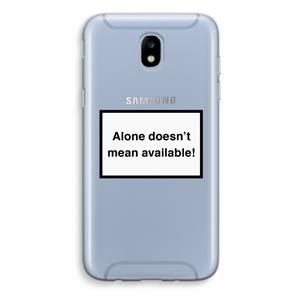 CaseCompany Alone: Samsung Galaxy J5 (2017) Transparant Hoesje