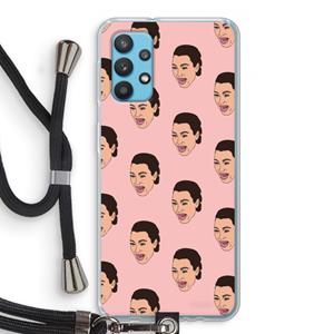 CaseCompany Ugly Cry Call: Samsung Galaxy A32 4G Transparant Hoesje met koord