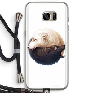 CaseCompany Yin Yang Wolves: Samsung Galaxy S7 Edge Transparant Hoesje met koord