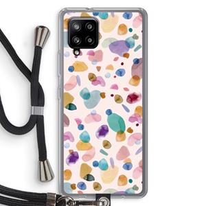CaseCompany Terrazzo Memphis Pink: Samsung Galaxy A42 5G Transparant Hoesje met koord