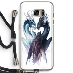 CaseCompany Yin Yang Dragons: Samsung Galaxy S7 Edge Transparant Hoesje met koord