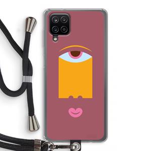CaseCompany Mono V: Samsung Galaxy A12 Transparant Hoesje met koord