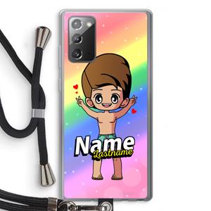 CaseCompany Chibi Maker man: Samsung Galaxy Note 20 / Note 20 5G Transparant Hoesje met koord