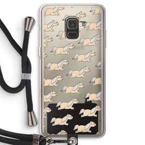 CaseCompany Ponys: Samsung Galaxy A8 (2018) Transparant Hoesje met koord