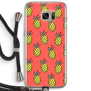 CaseCompany Ananas: Samsung Galaxy S7 Edge Transparant Hoesje met koord