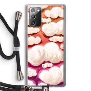 CaseCompany Katoen Wolken: Samsung Galaxy Note 20 / Note 20 5G Transparant Hoesje met koord