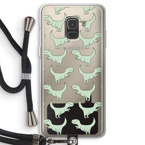 CaseCompany Dinos: Samsung Galaxy A8 (2018) Transparant Hoesje met koord