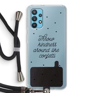 CaseCompany Confetti: Samsung Galaxy A32 4G Transparant Hoesje met koord