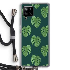 CaseCompany Monstera leaves: Samsung Galaxy A42 5G Transparant Hoesje met koord