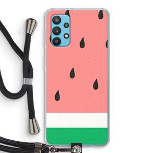CaseCompany Watermeloen: Samsung Galaxy A32 4G Transparant Hoesje met koord