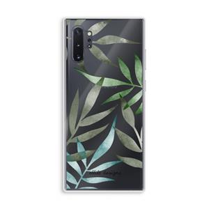 CaseCompany Tropical watercolor leaves: Samsung Galaxy Note 10 Plus Transparant Hoesje